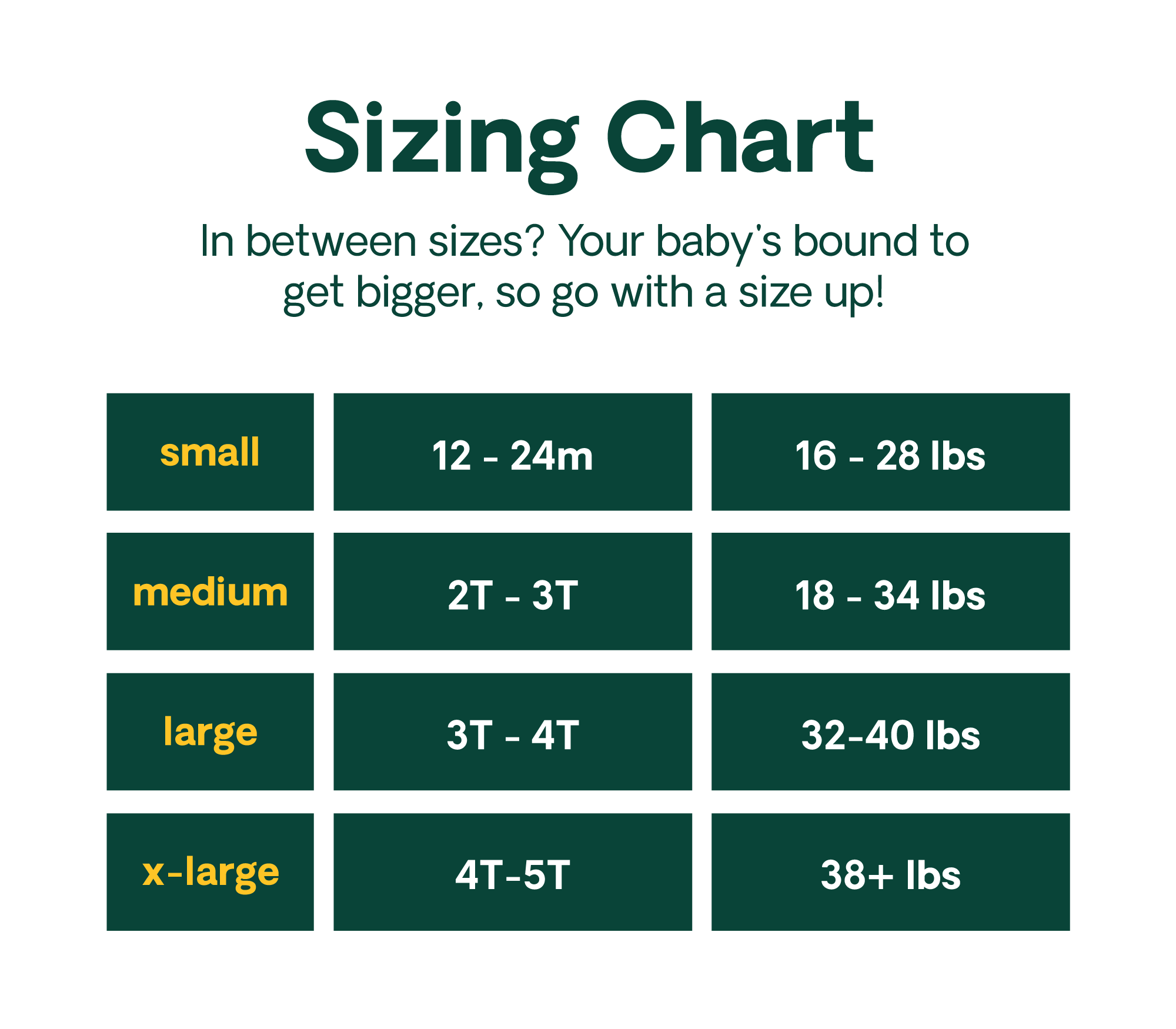 sizing chart image